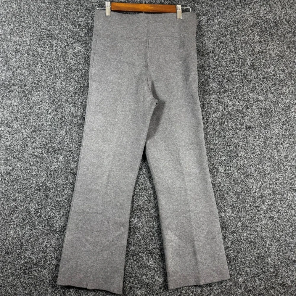 J.Crew Womens Gray Ponte Knit Wide Leg Pull On Pants High Rise Size M Heathered